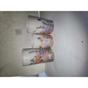 Set of 3 LED Flameless Floral Candles Battery Operated